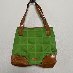 Vintage Y2K Nine & Co. Green Shoulder Bag Vegan Leather Bohemian Boho 2000s